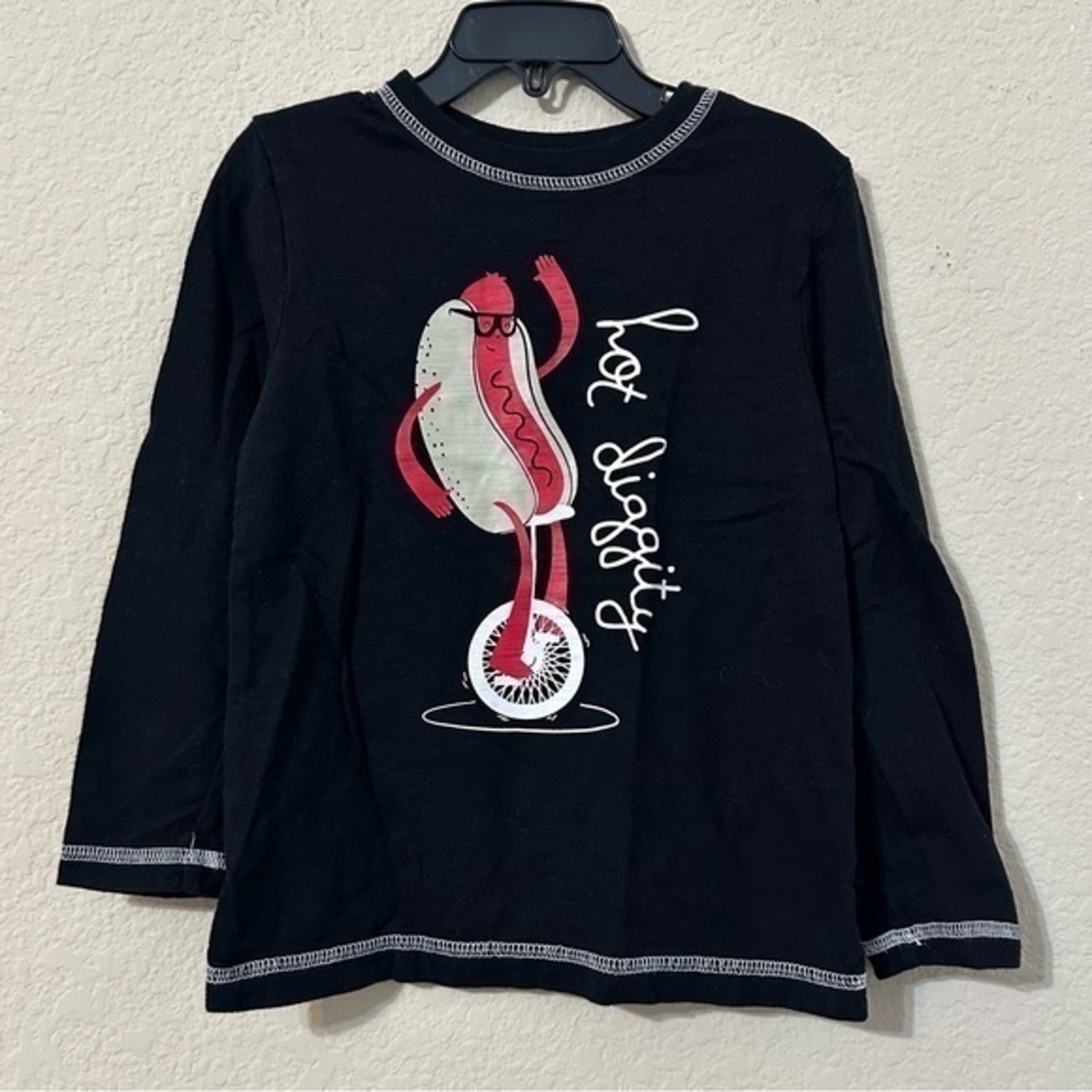 Okie Dokie Shirt Black Hot Dog Riding Unicycle Graphic Long Sleeve Funny